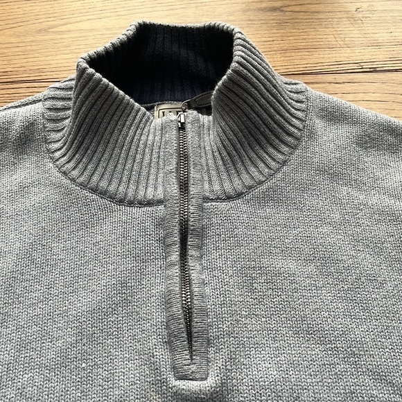 LL BEAN Men's Cotton Sweater, Quarter-Zip size XL - Picture 6 of 9